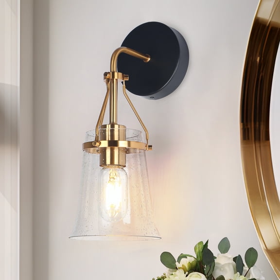 LNC Auisre 5.5-in W 1-Light Polished Gold Modern/Contemporary LED Wall Sconce