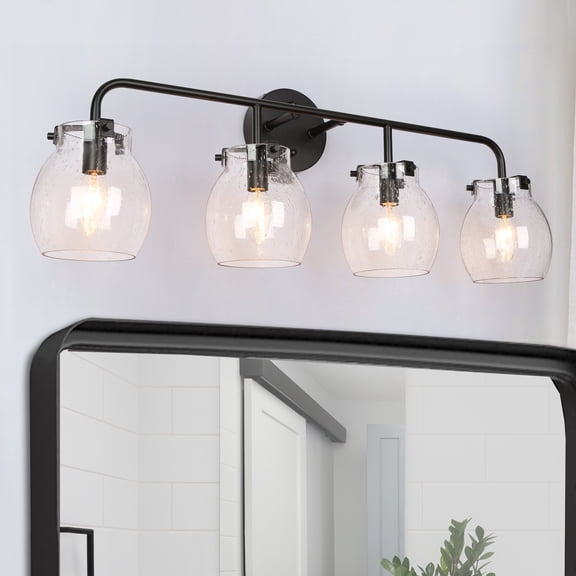 LNC Black Bathroom Vanity Light, Modern 4-light Wall light FixtureL 29.1"x W 7.1"xH 10"