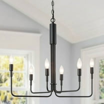 LNC Black Linear Chandelier, 25 Inch Modern Farmhouse Lighting for Dining/Kitchen/Bedroom