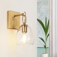 thumbnail image 1 of LNC Blobfish 5.1-in W 1-Light Polished Gold Modern/Contemporary LED Wall Sconce, 1 of 14
