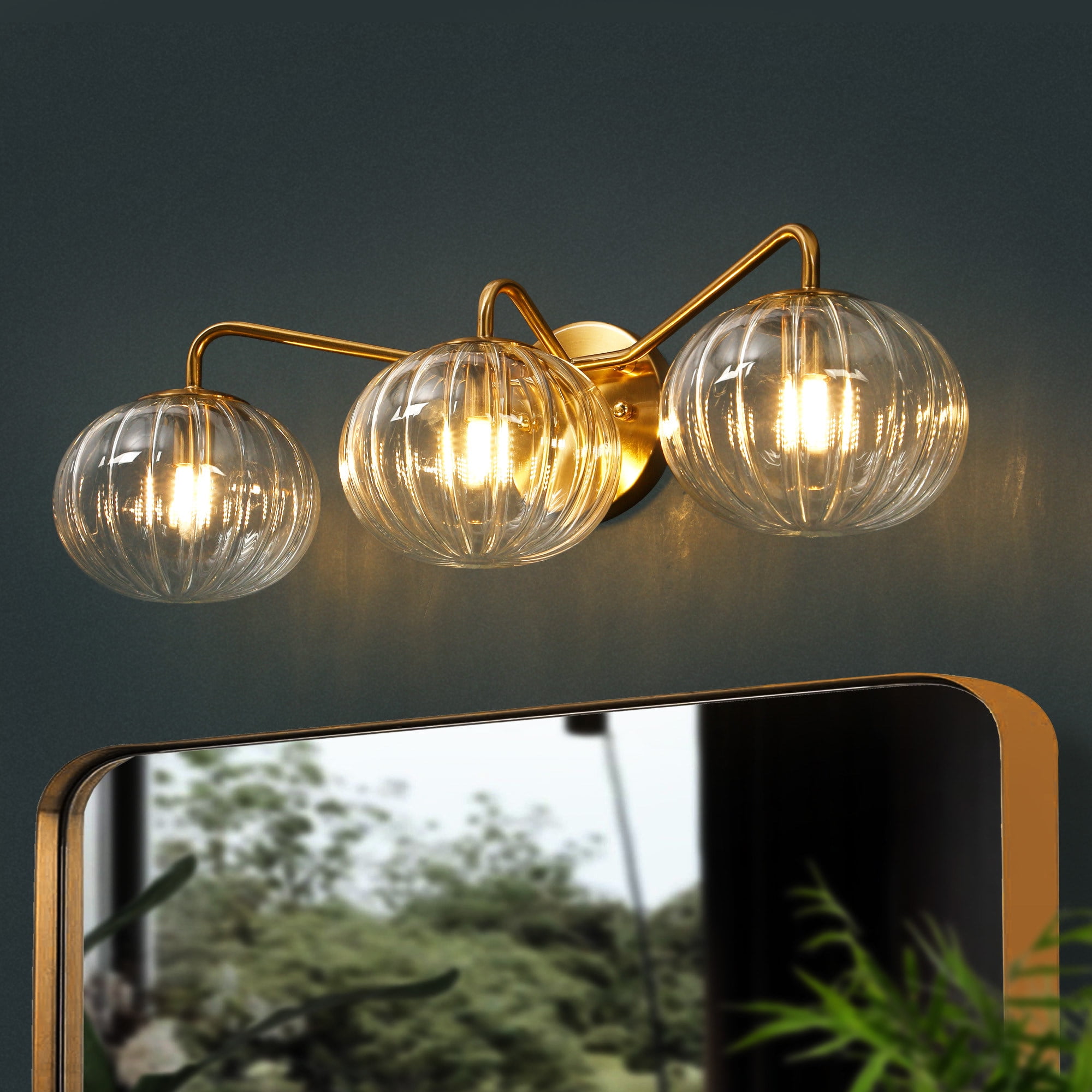 LNC Briefbeschwerer 23.2-in 3-Light Polished Gold LED Modern/Contemporary Vanity Light