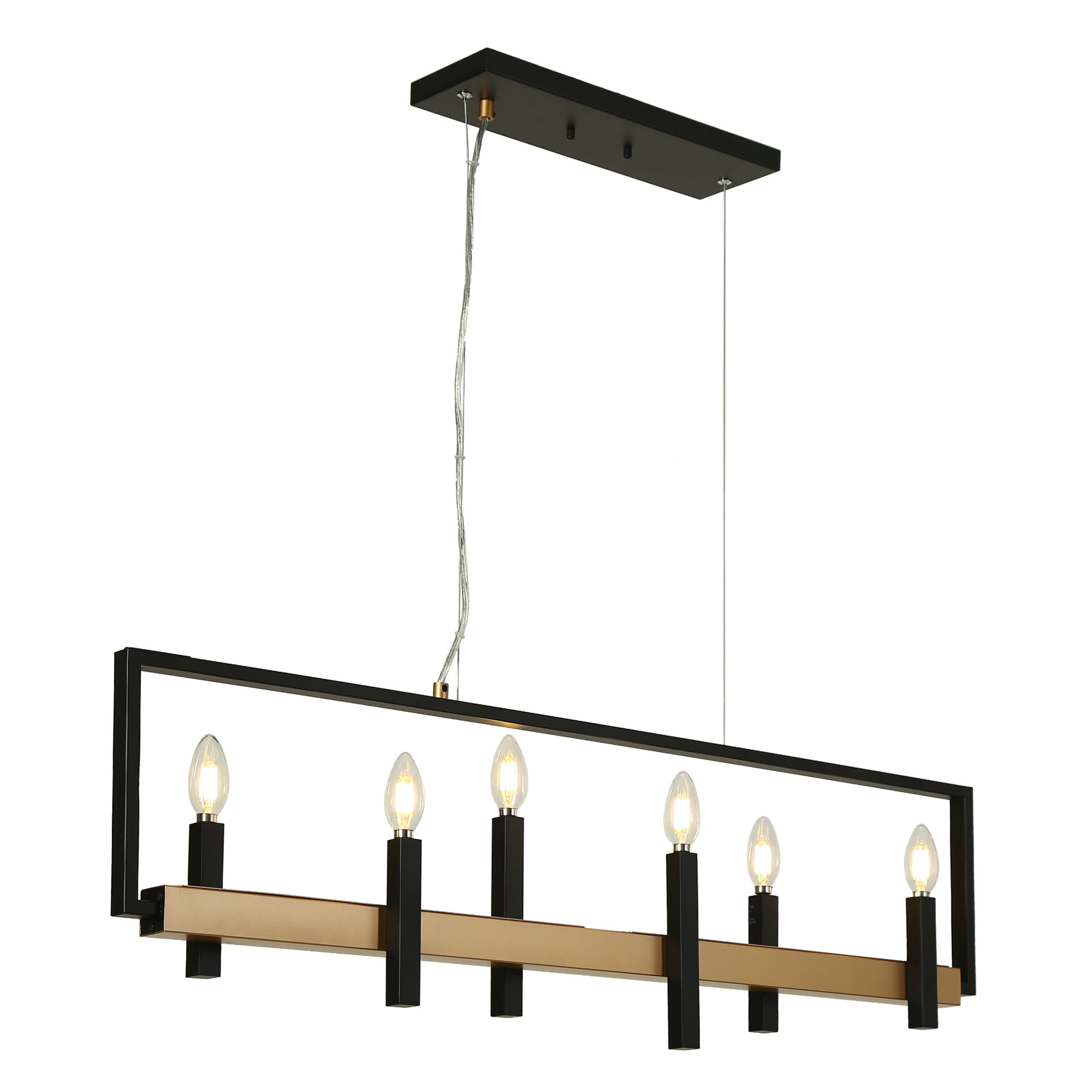 LNC Butterscouch 6-Light Matte Black Modern/Contemporary Led Chandelier