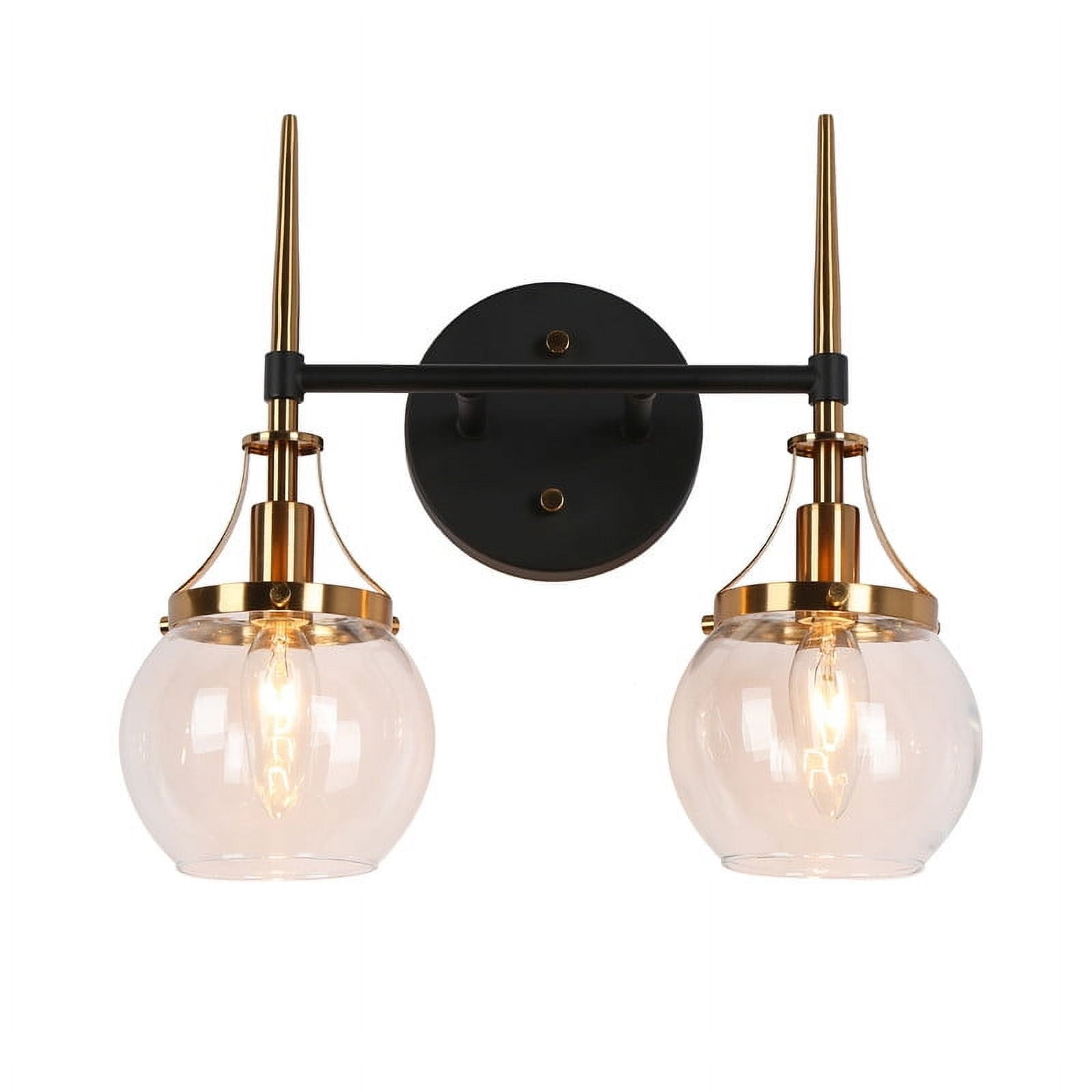 LNC Capensis 7.1-in 2-Light Matte Black LED Modern/Contemporary Vanity Light