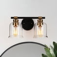 thumbnail image 1 of LNC Chayote 12.5-in 2-Light Polished Gold LED Modern/Contemporary Vanity Light, 1 of 4