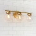 thumbnail image 1 of LNC Cionar Mid-century Modern Gold Bathroom Vanity Light Globe Wall Sconce with Clear Glass Shades 3-Light/ L19.5" 13 to 24 Inches, 1 of 5