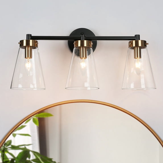 LNC Deferoiry 21.7-in 3-Light Matte Black LED Modern/Contemporary Vanity Light
