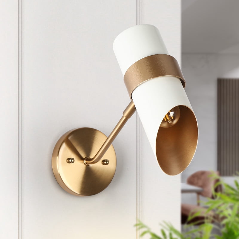 LNC Directional Wall Sconce,Modern Metal Wall Light,White Gold Finish for Bedroom Living Room