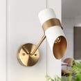 thumbnail image 1 of LNC Directional Wall Sconce,Modern Metal Wall Light,White Gold Finish for Bedroom Living Room, 1 of 13