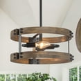 thumbnail image 1 of LNC Farmhouse 2-light Wooden Chandeiler,Mini LED Kitchen Island Light, 1 of 11