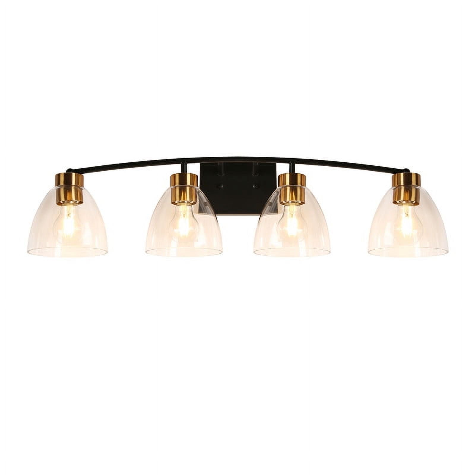 LNC LNC Guayaba 32.3-in 4-Light Matte Black LED Modern/Contemporary Vanity Light Bar