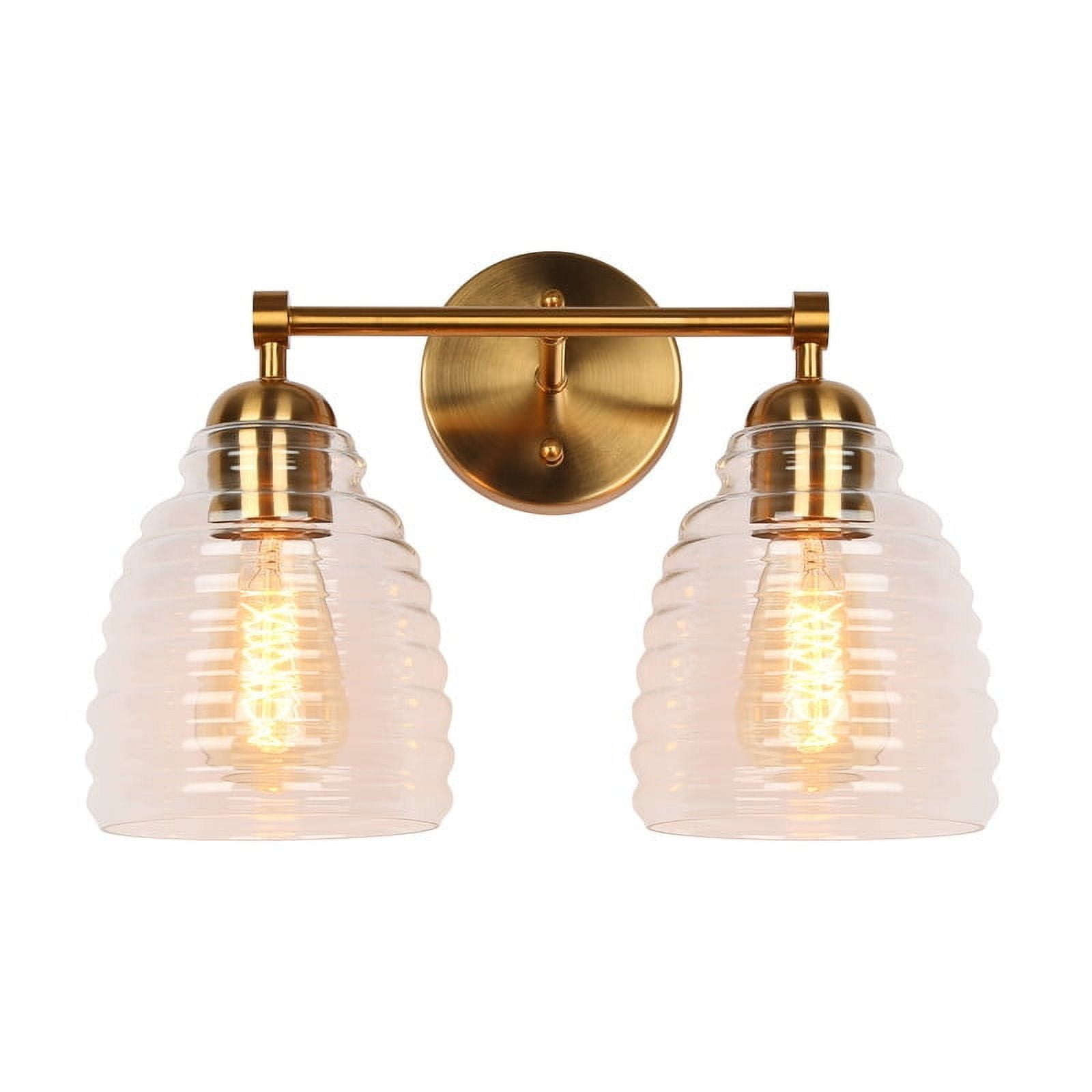 LNC Hydretro 14.5-in 2-Light Polished Gold LED Modern/Contemporary Vanity Light