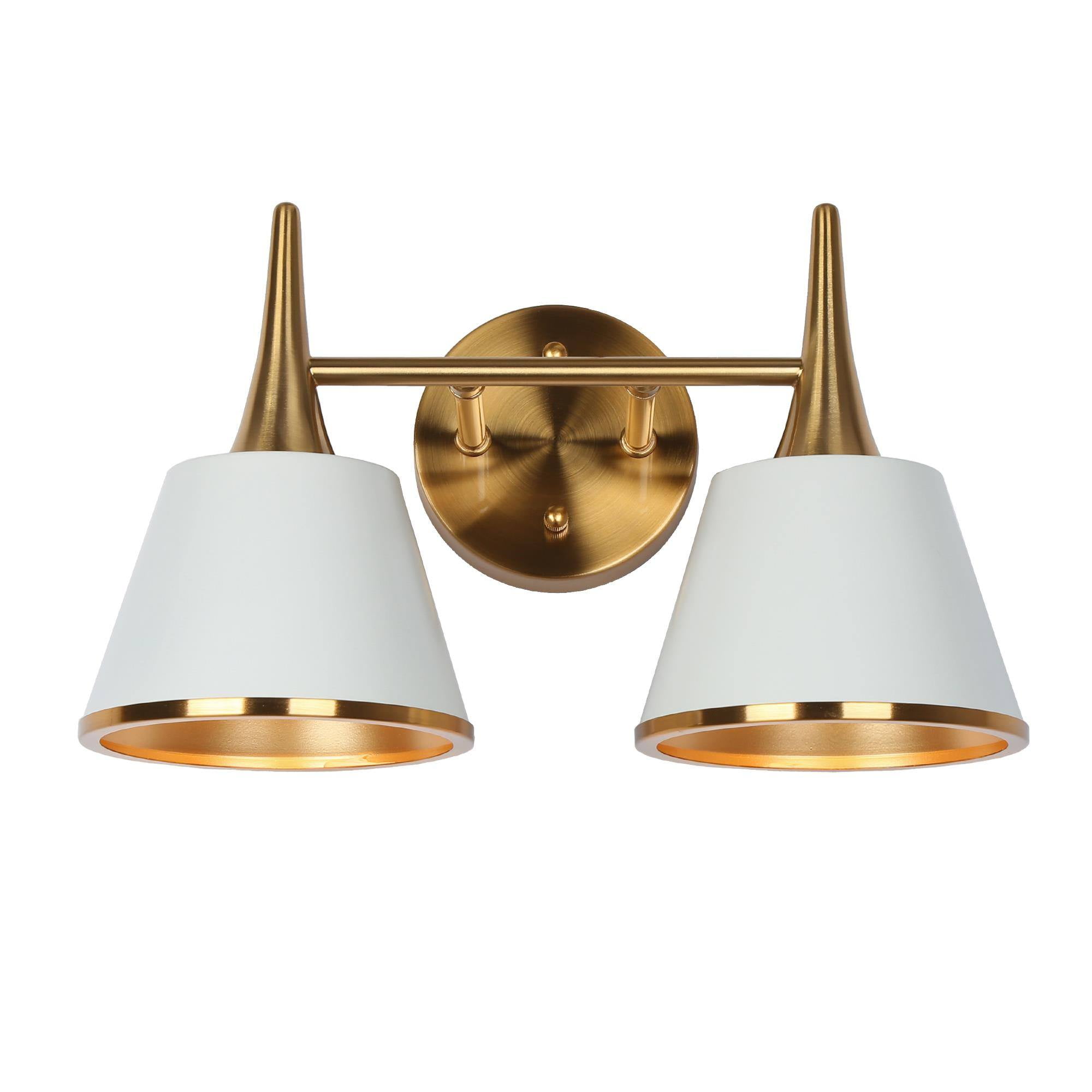 LNC Idaikos 14-in 2-Light Matte Gold LED Modern/Contemporary Vanity