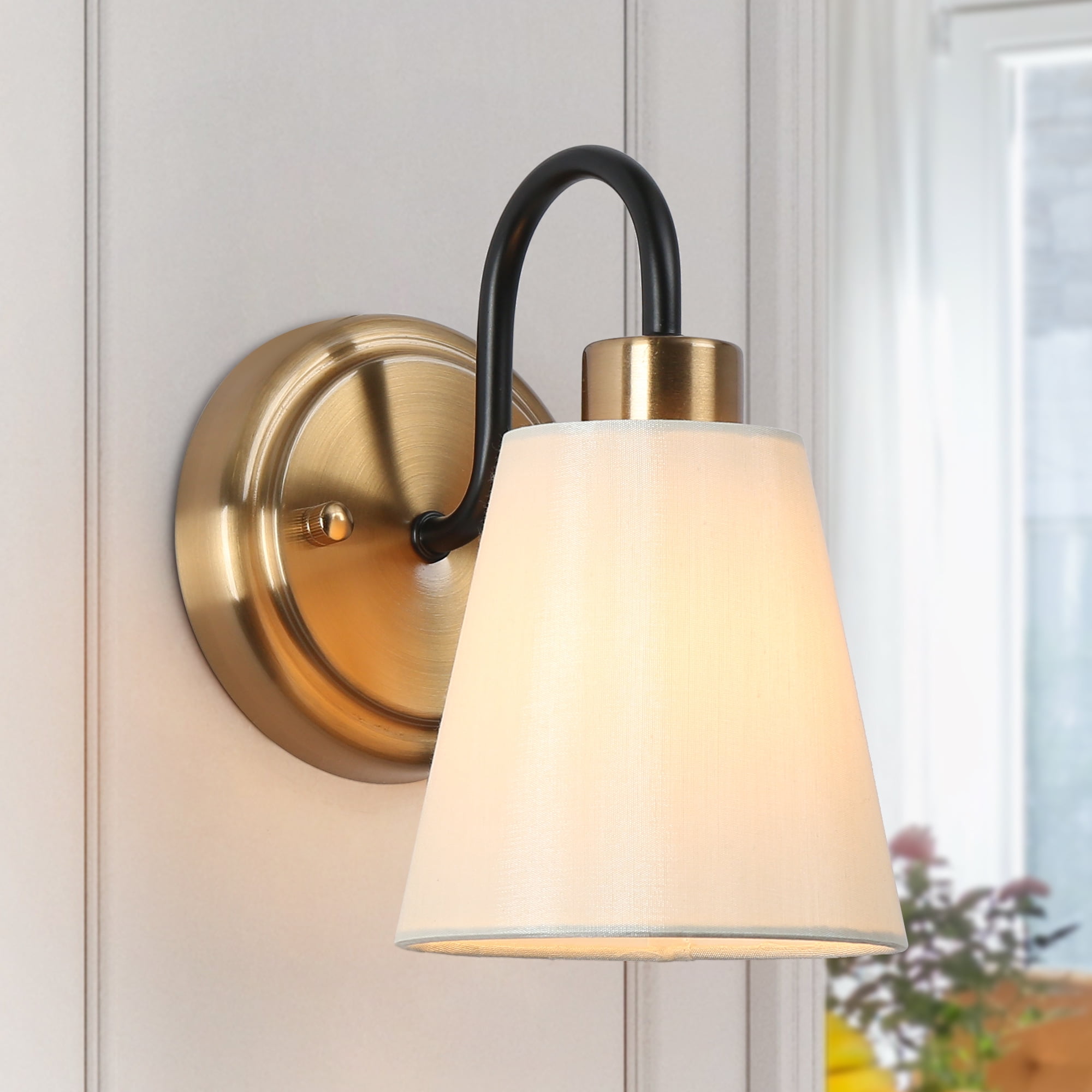 LNC Jacarmellia 5-in W 1-Light Polished Gold Modern/Contemporary LED Wall Sconce