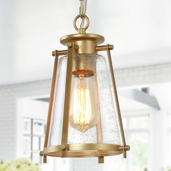 LNC Mini Modern Glass Pendant Light for Hallway,Gold