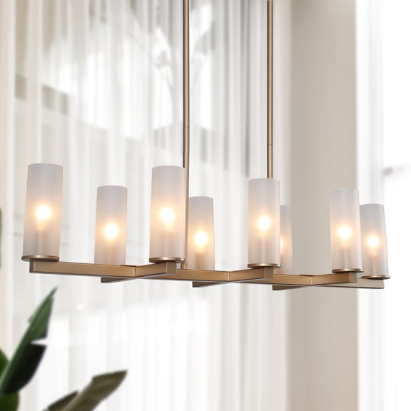 LNC Modern&Contemporary Chandelier 8-light 32 Large Kitchen Island Linear Chandelier