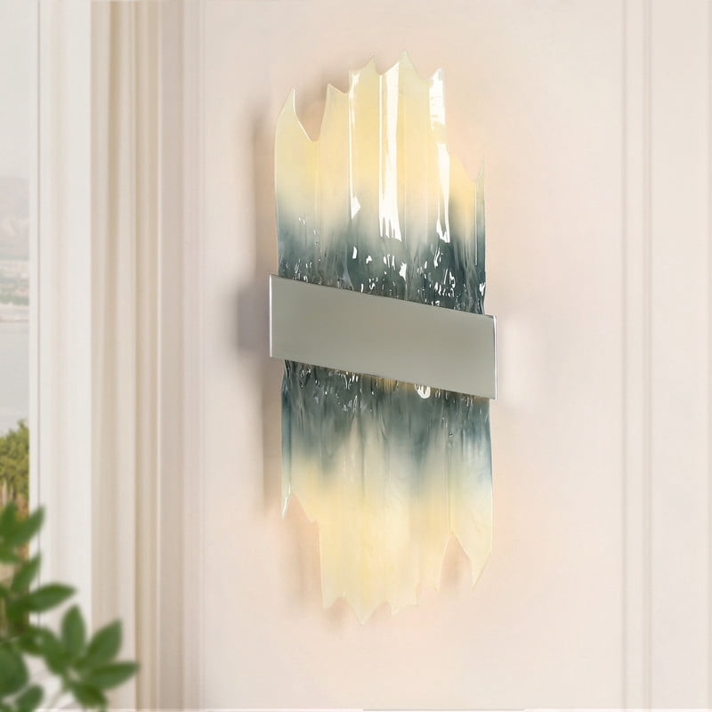 LNC Modern LED Wall Sconce,Decorative Resin Wall Light,Warm 3000K,Chrome Finish for Bedroom Hallway