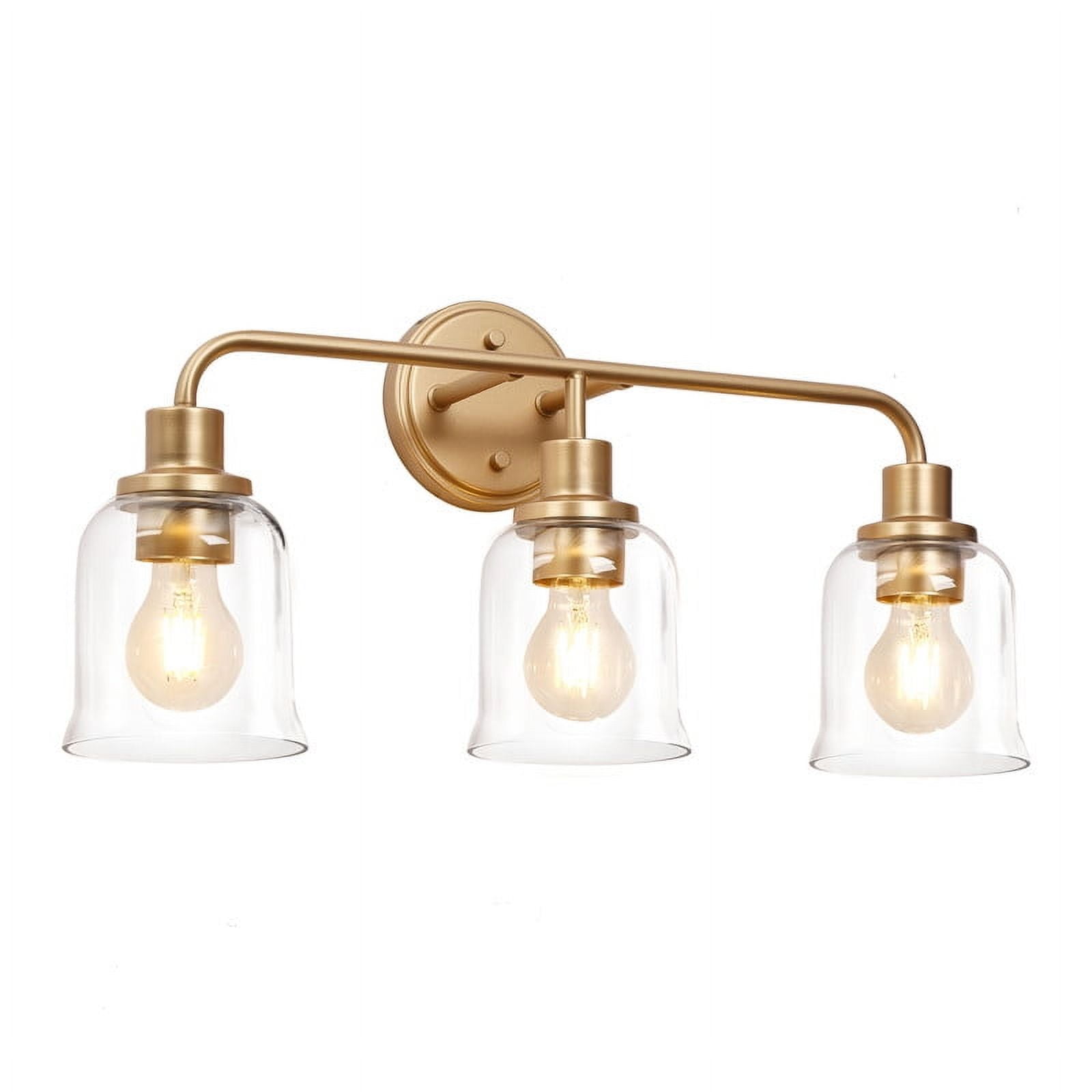 LNC Morrisave 22.8-in 3-Light Matte Gold LED Modern/Contemporary Vanity Light Bar