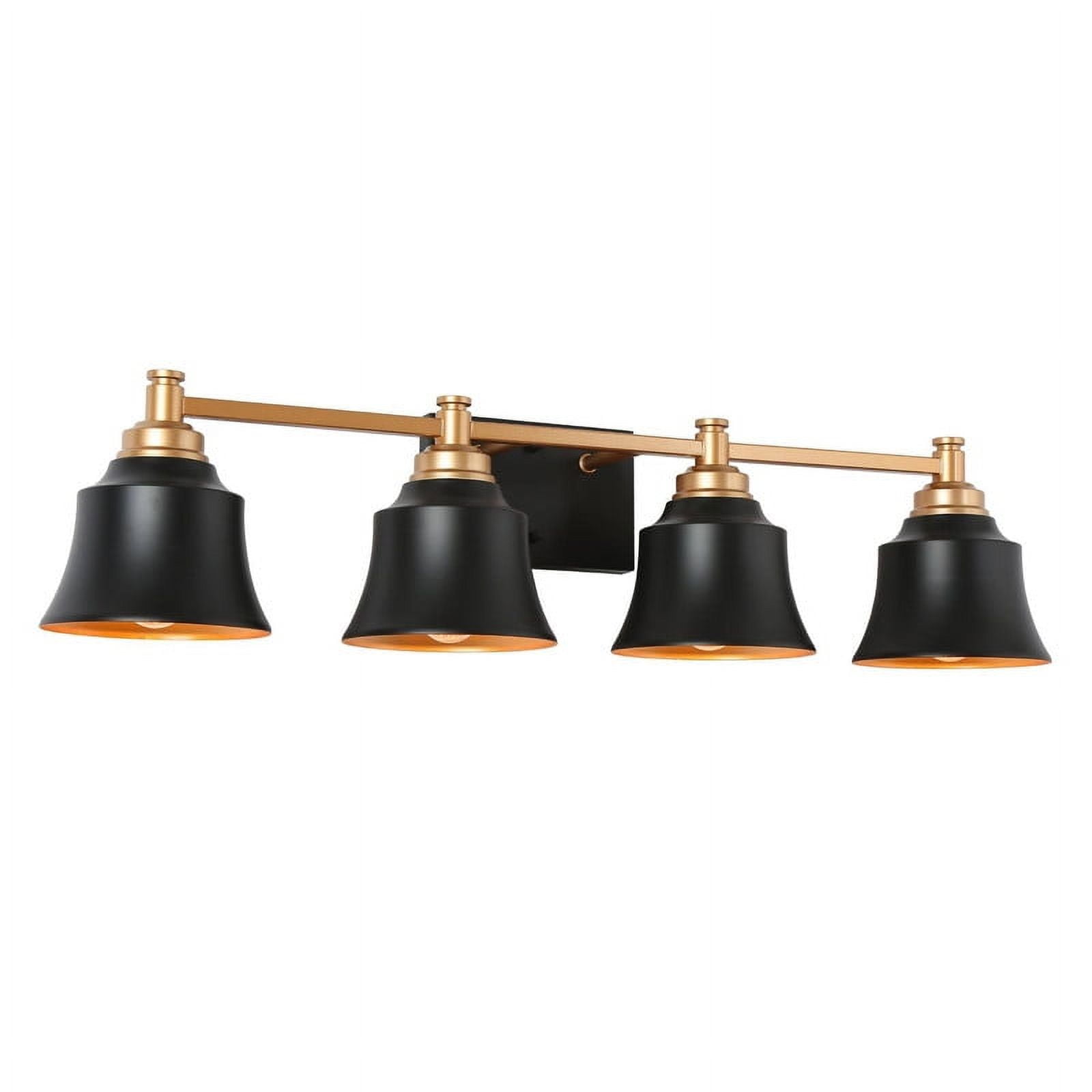 LNC Phapricornus 30-in 4-Light Matte Black LED Industrial Vanity Light Bar