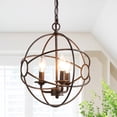 thumbnail image 1 of LNC Rustic Metal Chandelier 3-Light Orb Geometric Kitchen Island Light, 1 of 12
