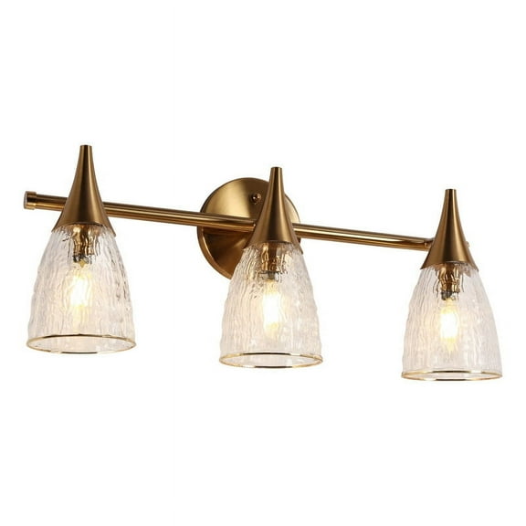 LNC Ruthebic 21-in 3-Light Polished Gold LED Modern/Contemporary Vanity Light