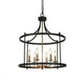 thumbnail image 1 of 21.5" Black and Gold 6-Light Lantern Chandelier with E12 Base for Foyer or Dining Room, 1 of 5