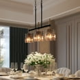 thumbnail image 1 of LNC Tucana 3-Light Modern/Contemporary Ribbed Glass Linear LED Large Hanging Pendant Light, 1 of 11