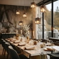 thumbnail image 1 of LNC 3-Light Modern  3-Light LED Smoke-Gray Cluster Pendant Light with Ribbed Glass, 1 of 15