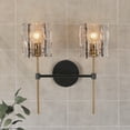 thumbnail image 1 of LNC Tucana 5.9-in 2-Light Matte Black LED Modern/Contemporary Vanity Light, 1 of 4