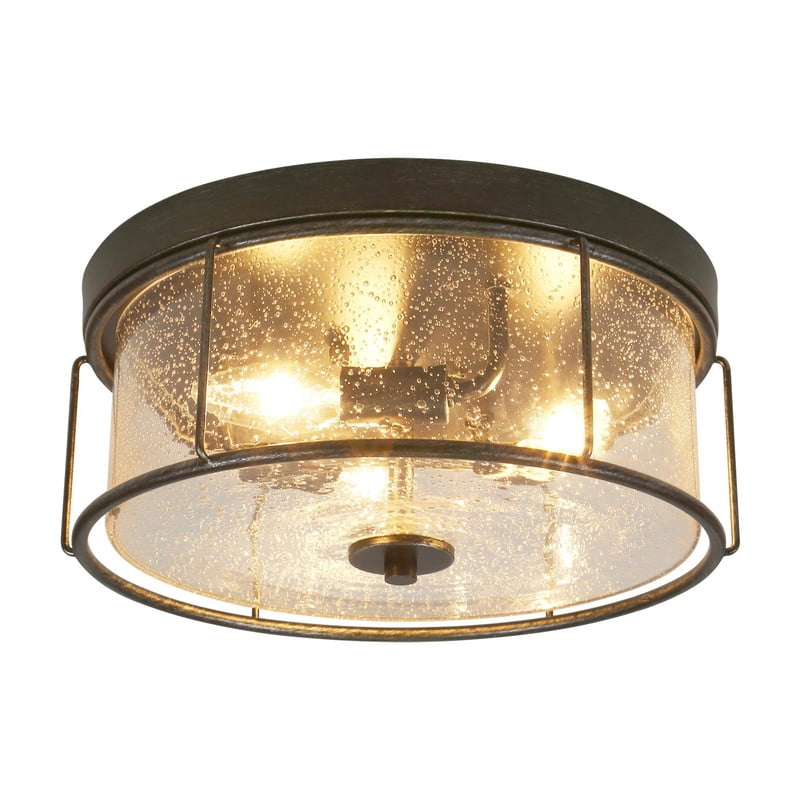 LNC Vine 3-Light 13.5-in Brushed Black LED Flush Mount Light for Living Room, Bedroom, and Kitchen