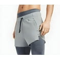 thumbnail image 1 of LNDR Men's Marl Drawstring Stretchy Run Shorts, Grey, X-Large, 1 of 2