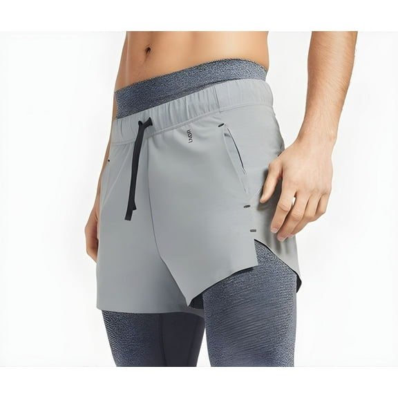 LNDR Men's Marl Drawstring Stretchy Run Shorts, Grey, X-Large