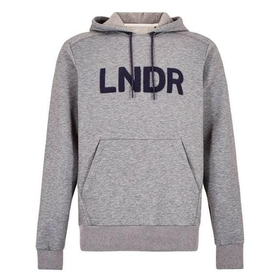 LNDR Men's Marl Long Sleeve Tech-Preme Hoodie, Grey, Small