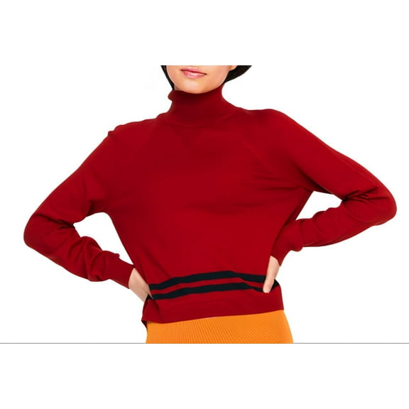 LNDR Women's Arctic Knit Merinoo Wool Long Sleeve Top, Red, M-L