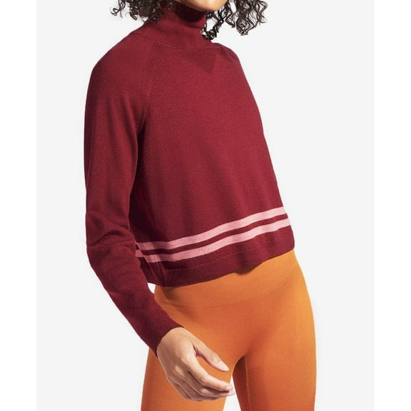 LNDR Women's Knit Merino Wool Arctic Top, Red, XS-S