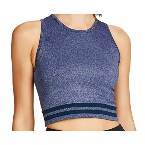 LNDR Women's Light Marl Radar Sleeveless Crop Top, Blue, S-M