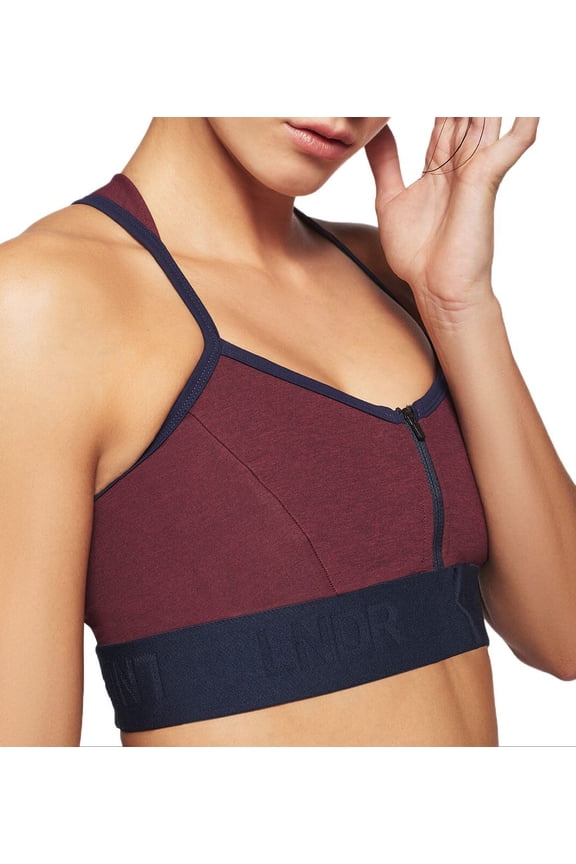 Women's Marl Scuba Zip Bra, Red, Small