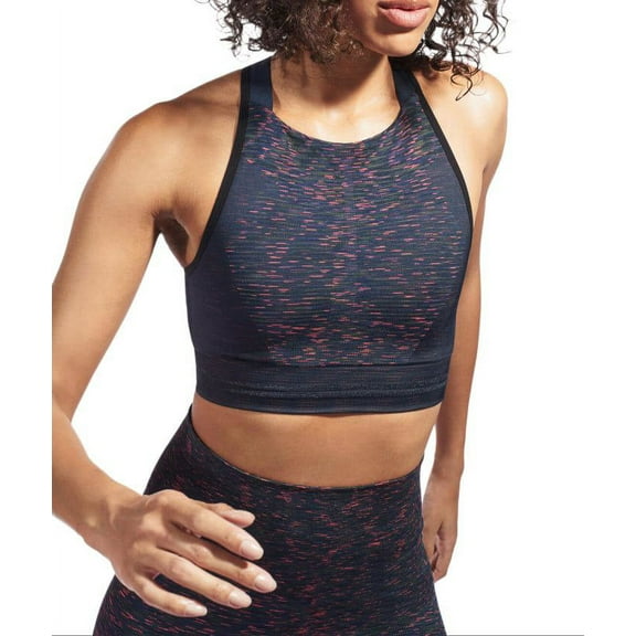 LNDR Women's Sd Fluro Techtonic High Neck Sports Bra, Blue, XS-S