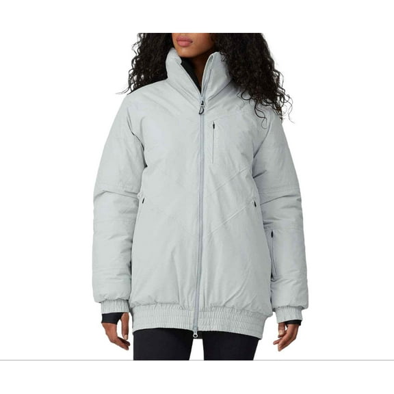 LNDR Women's Velocity Ski Long Sleeve Puffer Jacket, Grey, Medium