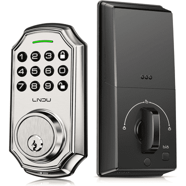 LNDU Keyless Entry Door Lock, Door Locks for Front with 100 Codes, Smart Lock with Anti Peeping Password, Keypad Deadbolt One Touch Locking, Auto Lock, Easy Install, Zinc Alloy
