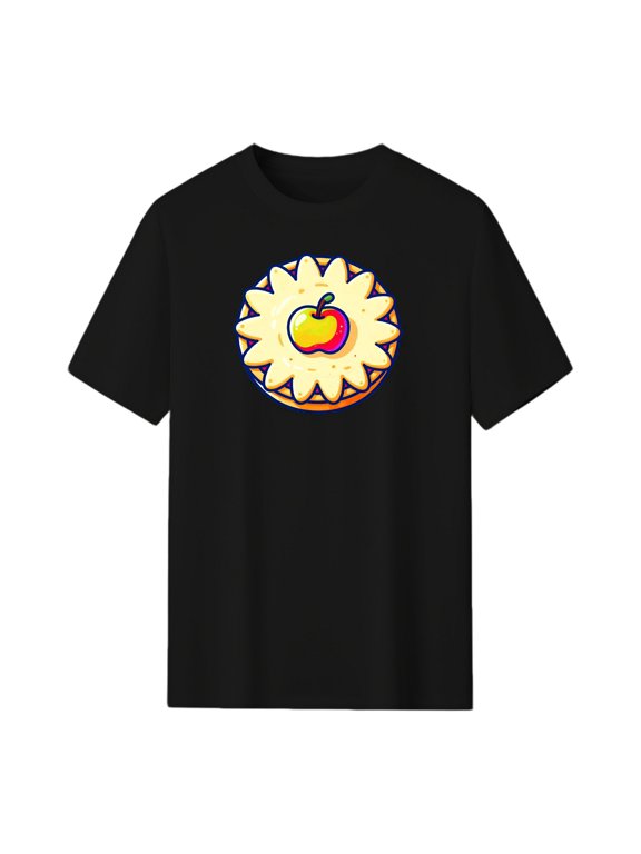 Apple Pie Graphic Tee, Black Unisex Short Sleeve T-Shirt