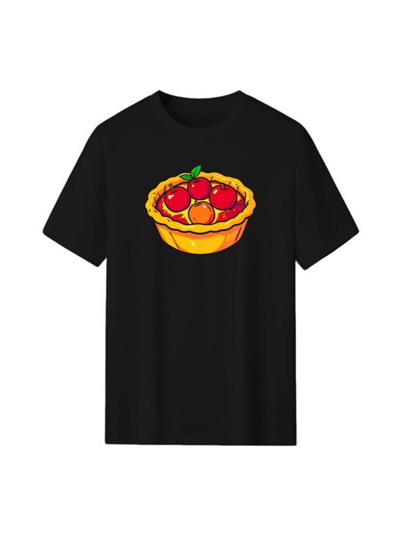 Apple Pie Graphic Tee, Black Unisex Short Sleeve T-Shirt