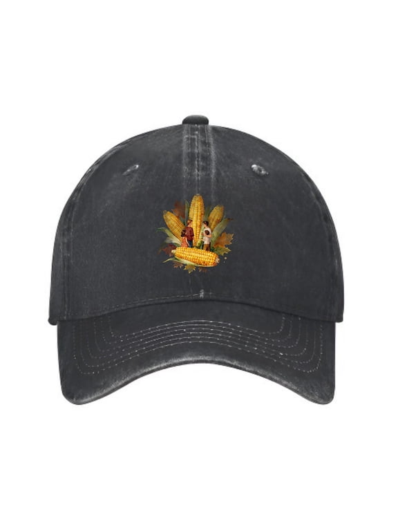 Autumn Family Corn Baseball Cap, Washed Cotton Dad Hat