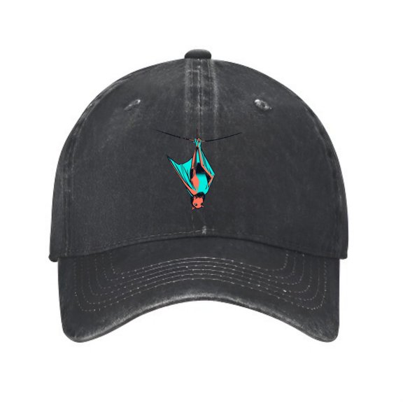 LNFAUEAPRINT Bat Hanging Upside Down Baseball Cap, Washed Cotton Dad Hat