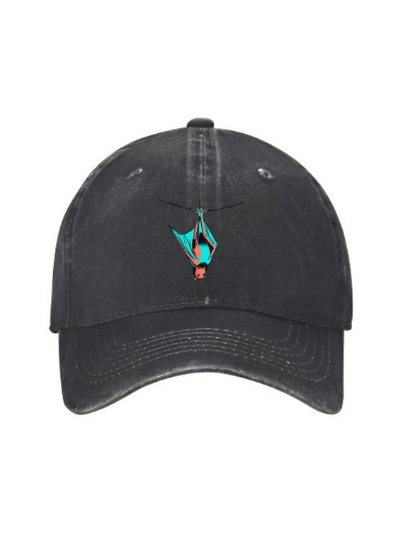 Bat Hanging Upside Down Baseball Cap, Washed Cotton Dad Hat