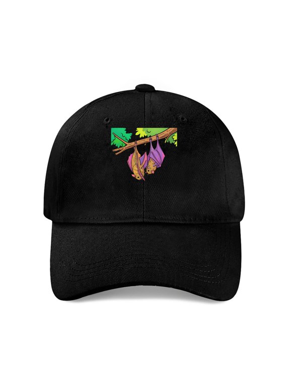 Bats Hanging Upside Down Baseball Cap, Cotton Twill Dad Hat