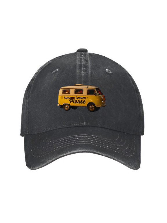 Camper Van in Autumn Forest Baseball Cap, Adjustable Dad Hat