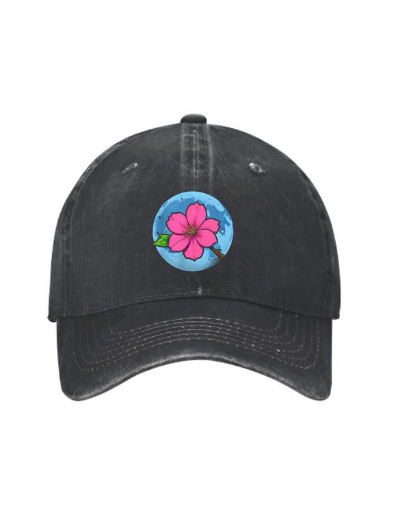 Cherry Blossom Baseball Cap, Washed Cotton Adjustable Dad Hat