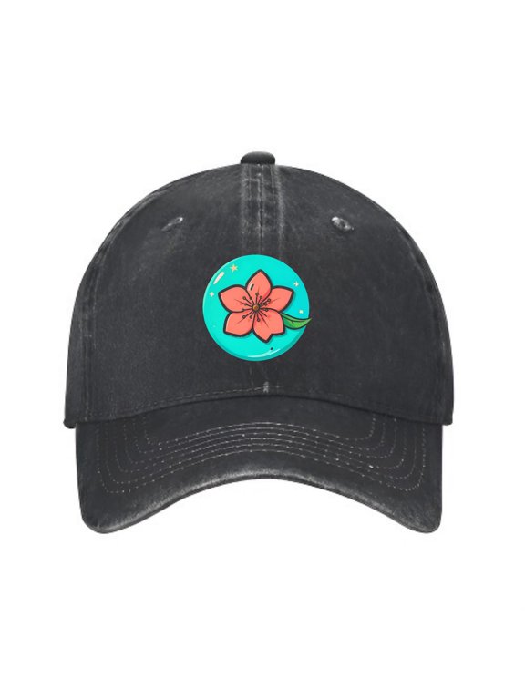 Cherry Blossom Baseball Cap, Washed Cotton Adjustable Dad Hat
