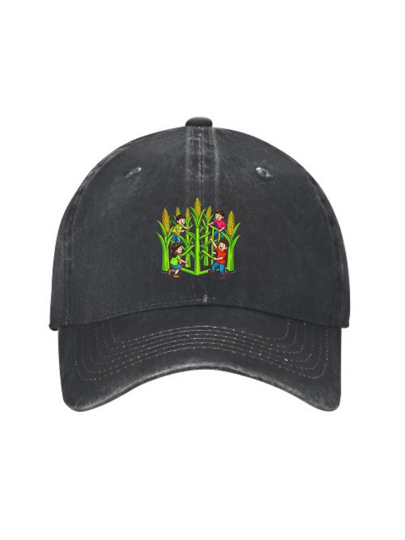 Children Playing Corn Stalk Baseball Cap, Adjustable Dad Hat