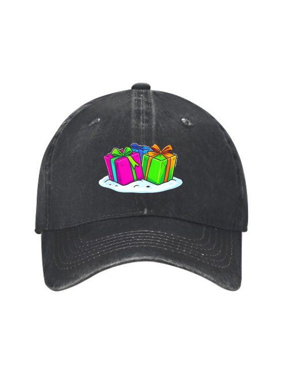 Christmas Boxes Baseball Cap, Washed Cotton Adjustable Dad Hat